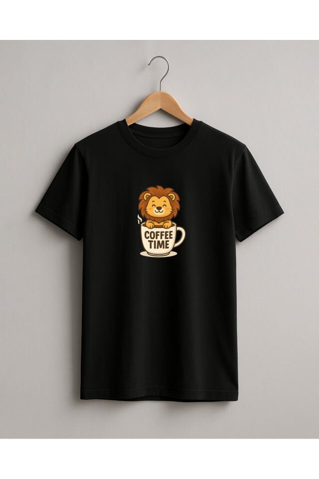 Tişört Unisex (Aslan Coffee) Kadin Si̇yah - 2XL