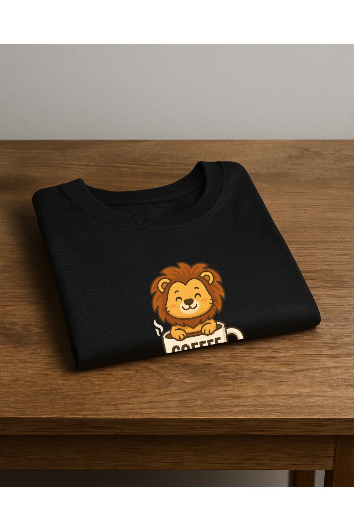 Tişört Unisex (Aslan Coffee) Kadin Si̇yah - 2XL