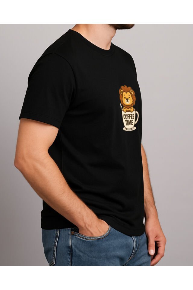 Tişört Unisex (Aslan Coffee) Erkek Si̇yah - S