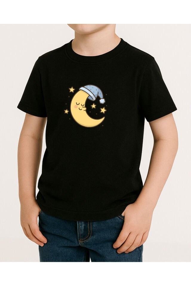 Tişört Unisex Çocuk (Aydede) Erkek Si̇yah - 10-11 Yaş