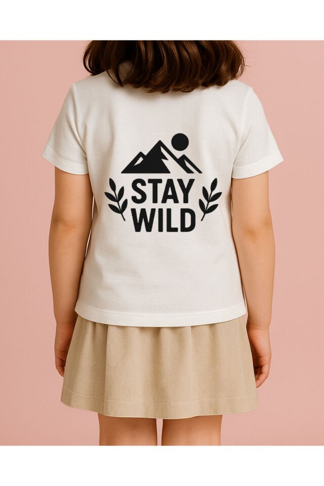 Tişört Unisex Çocuk (Stay Wıld 2) Kiz Beyaz - 4-5 Yaş