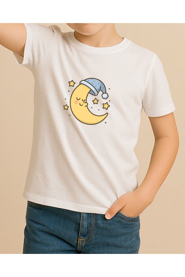 Tişört Unisex Çocuk (Aydede) Erkek Beyaz - 4-5 Yaş